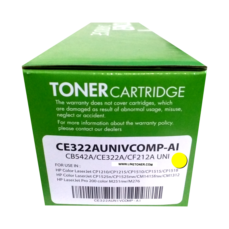 Toner compatible para   CE322A (128A ) /CB542A (125A) /CF212A (131A)  Amarillo 1,800 páginas