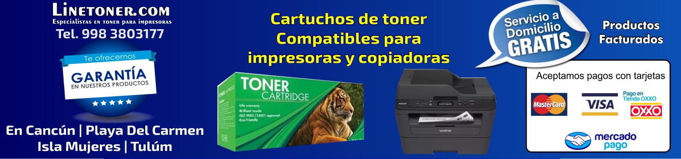 Cartuchos de toner laser compatibles para impresoras en Cancún, Playa del Carmen, Isla Mujeres y Tulúm