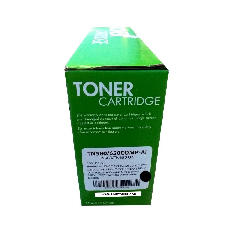 Toner compatible BROTHER TN-580/650, 8,000 páginas